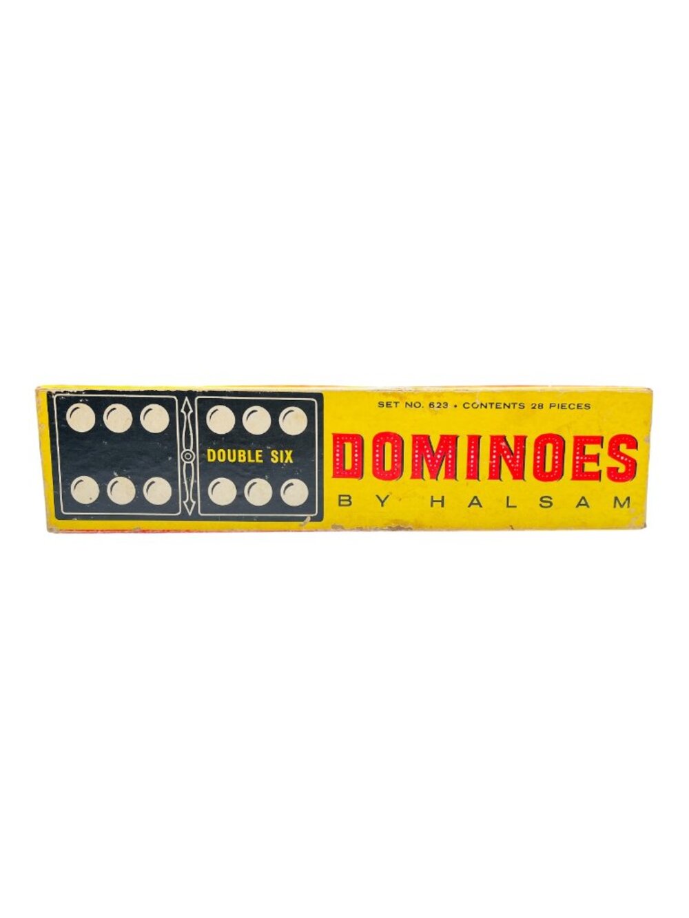 Halsam Double Six Dominoes No. 623, 28 Pieces, Complete Set in Box, Vintage, USA